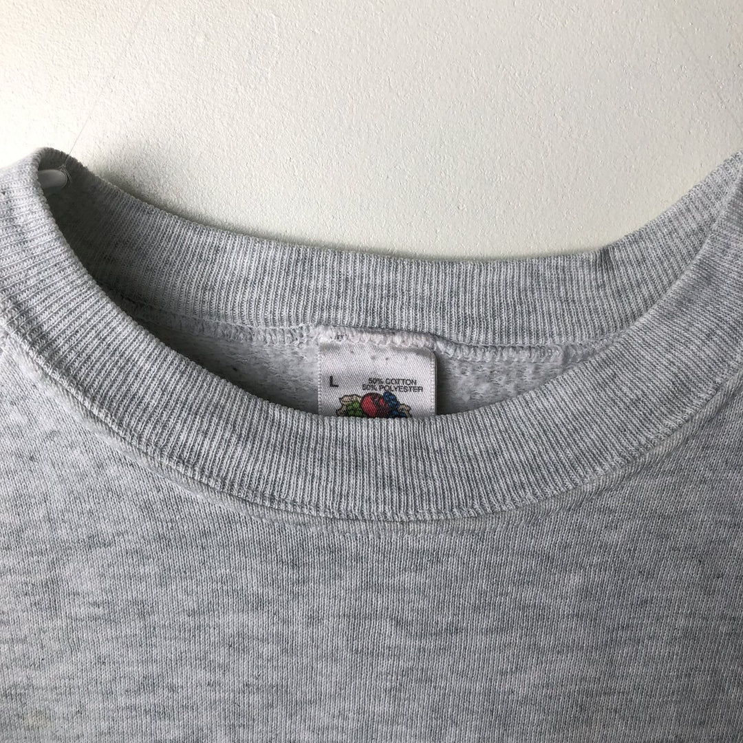 Vintage 1980'S Fruit of the Loom college sweatshirt, made in the USA, size L, men's cotton gray type Vintage Second Hand