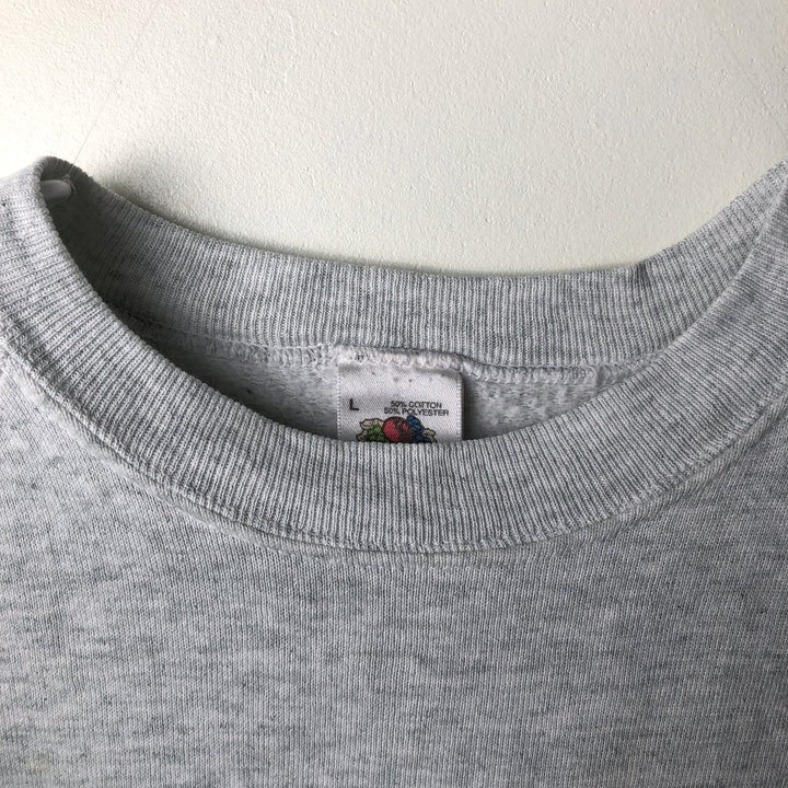 Vintage 1980'S Fruit of the Loom college sweatshirt, made in the USA, size L, men's cotton gray type Vintage Second Hand