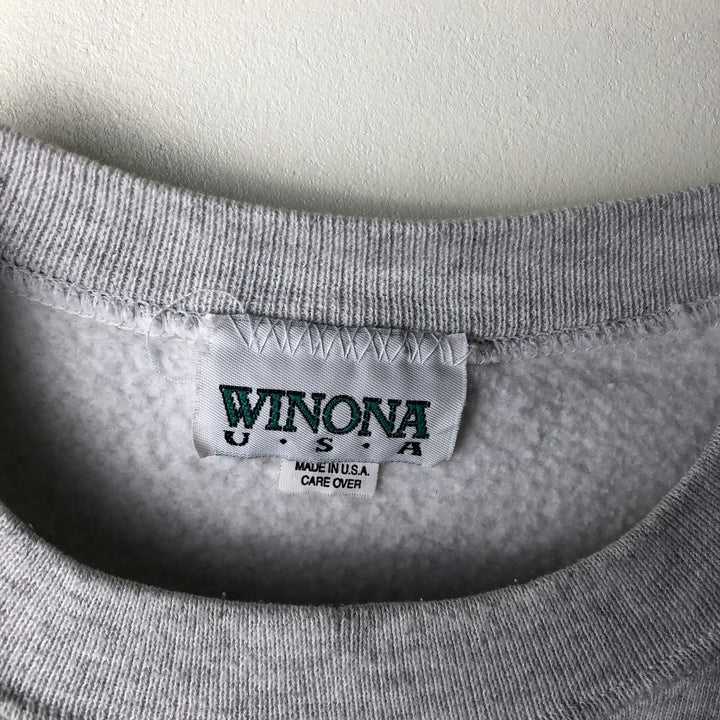 Vintage 90'S WINONA dog print sweatshirt, made in the USA, men's size XL cotton gray type Vintage Second Hand