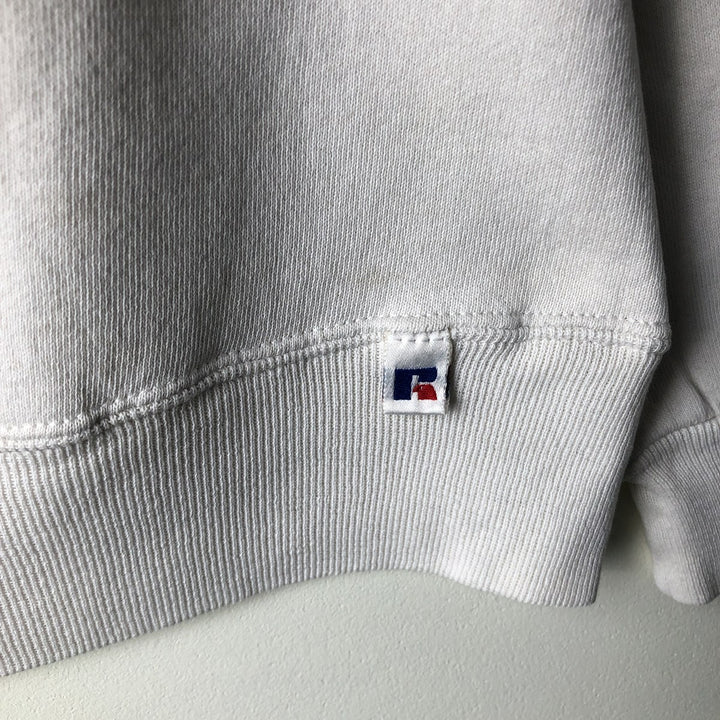 90'S Russell MICHIGAN University of Michigan college sweatshirt, Made in USA, Men's Size L, Vintage cotton white type Vintage Second Hand