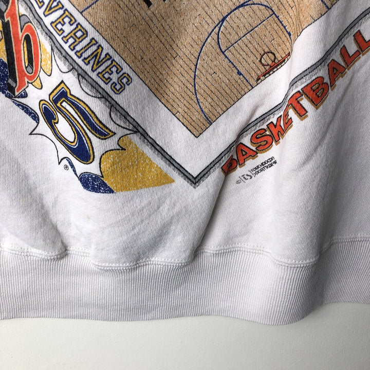 90'S Russell MICHIGAN University of Michigan college sweatshirt, Made in USA, Men's Size L, Vintage cotton white type Vintage Second Hand