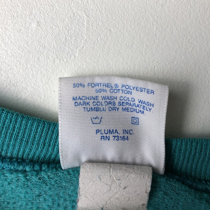 Vintage 1990'S Santee HARVARD Harvard University college sweatshirt, made in the USA, size L, men's polyester Emerald green Vintage Second Hand