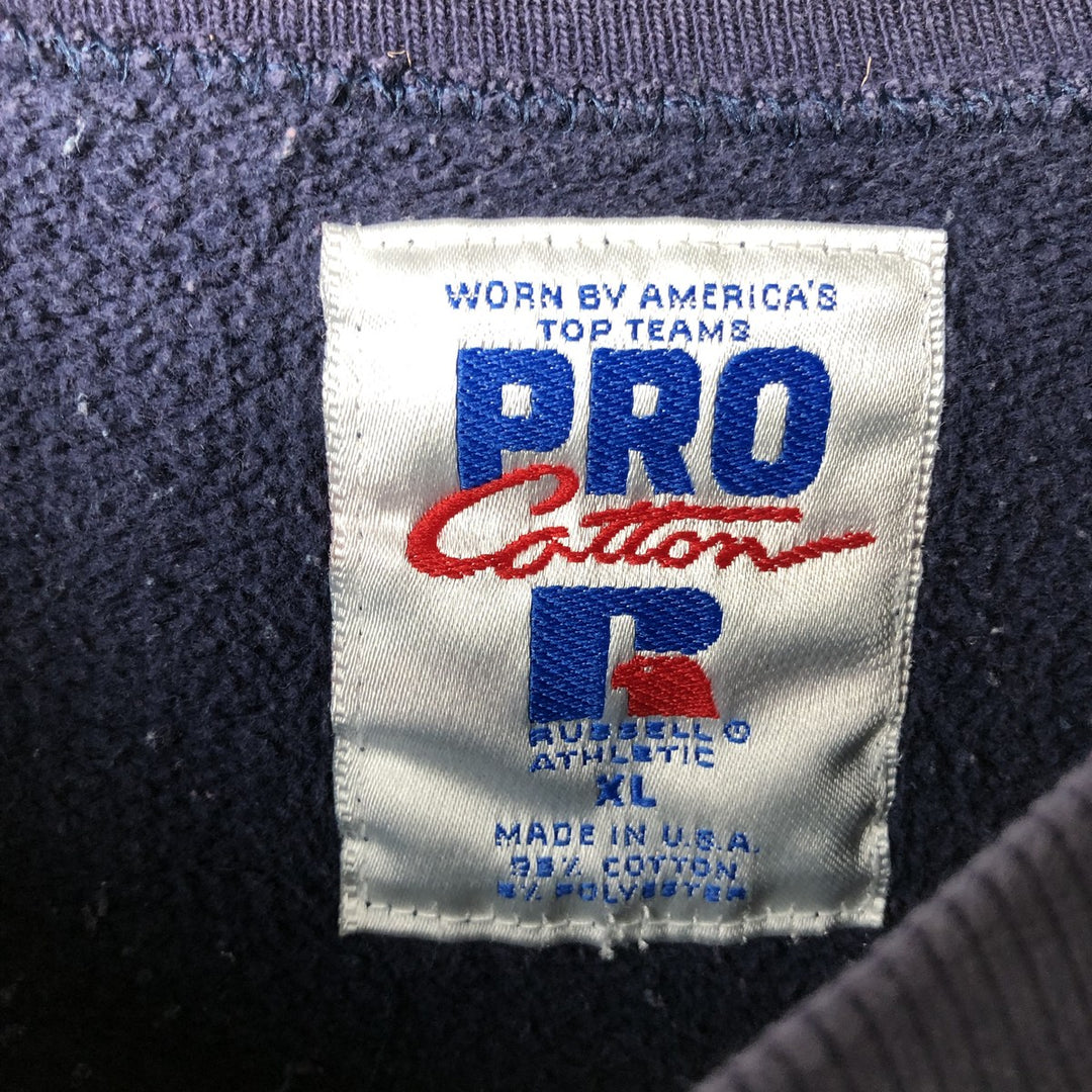 90'S Russell PRO COTTON PURDUE Purdue University College Sweatshirt, Made in USA, Men's XL, Vintage cotton navy blue type Vintage Second Hand