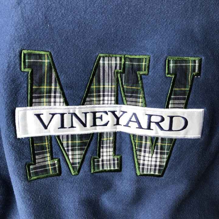 2000'S Crable Sportswear College Sweatshirt, Made in USA, Men's Size Medium cotton navy blue type Vintage Second Hand