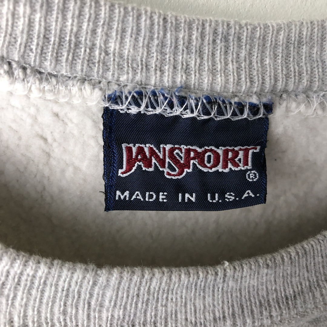 90'S Jansport College Sweatshirt, Made in USA, Men's M, Vintage unclear gray type Vintage Second Hand