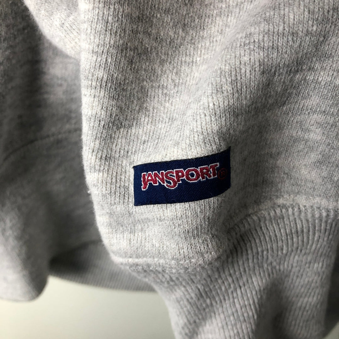 90'S Jansport College Sweatshirt, Made in USA, Men's M, Vintage unclear gray type Vintage Second Hand