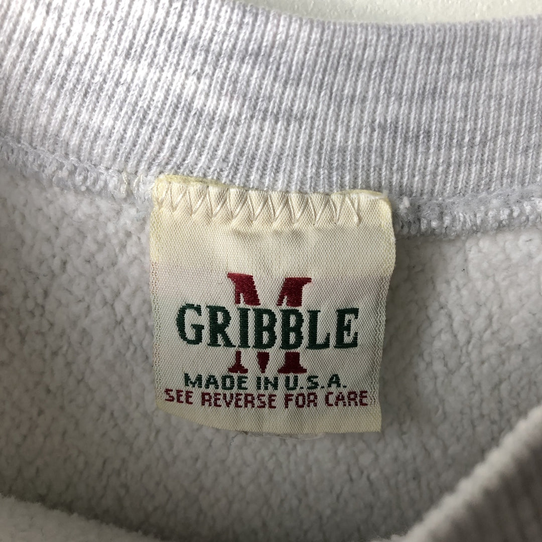 Vintage 90'S GRIBBLE college sweatshirt, made in the USA, men's size XL cotton gray type Vintage Second Hand