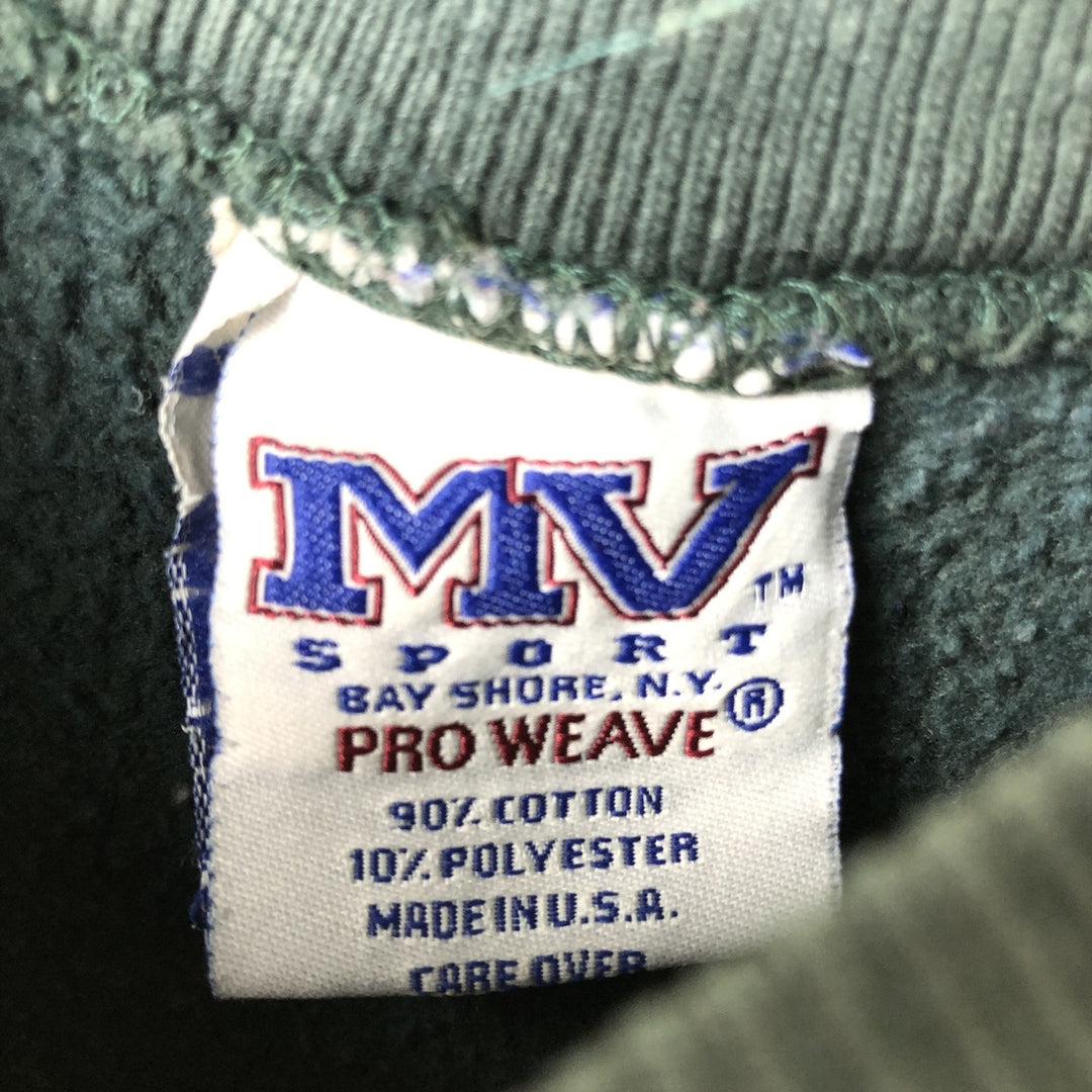 90'S MV SPORT PRO WEAVE University of Iowa 3-Piece Print College Sweatshirt, Made in USA, Men's Size XL cotton Green type dark green Vintage Second Hand