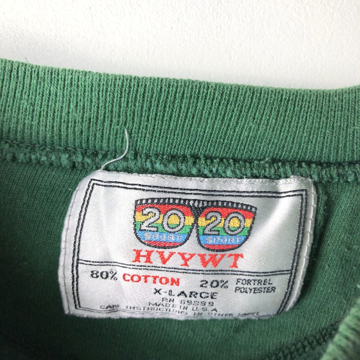 90'S 2020 HVYWT College Character Sweatshirt, Made in USA, Men's XL, Vintage cotton green type Vintage Second Hand