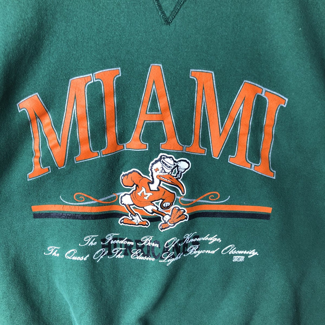 90'S 2020 HVYWT College Character Sweatshirt, Made in USA, Men's XL, Vintage cotton green type Vintage Second Hand