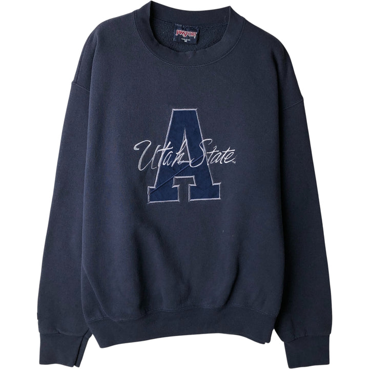 Vintage 90'S Jansport college sweatshirt, made in the USA, size M, men's. cotton navy blue type Vintage Second Hand