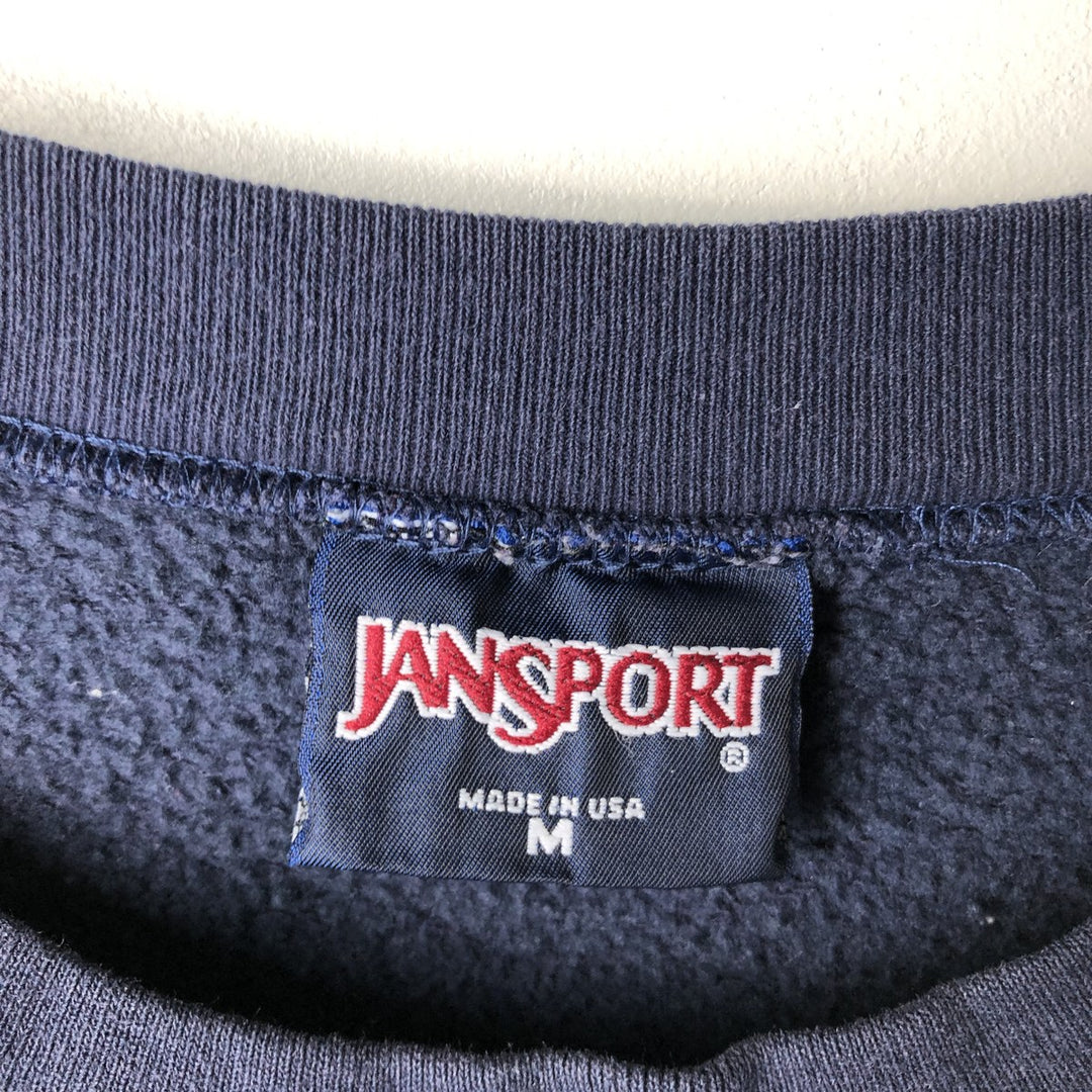 Vintage 90'S Jansport college sweatshirt, made in the USA, size M, men's. cotton navy blue type Vintage Second Hand