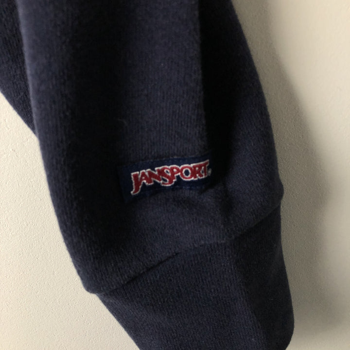 Vintage 90'S Jansport college sweatshirt, made in the USA, size M, men's. cotton navy blue type Vintage Second Hand