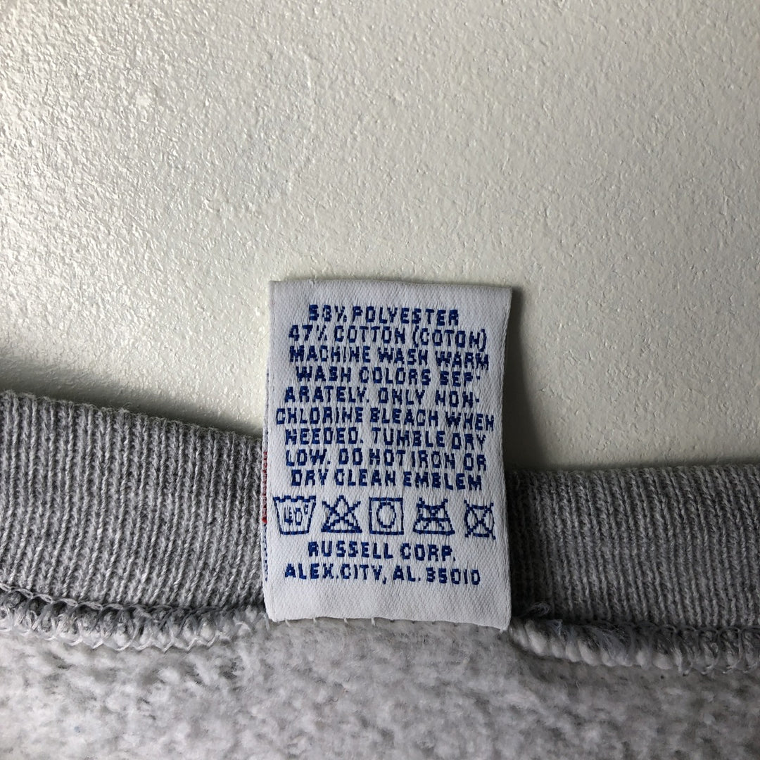 90'S Russell College Sweatshirt, Made in USA, Men's L, Vintage polyester gray type Vintage Second Hand