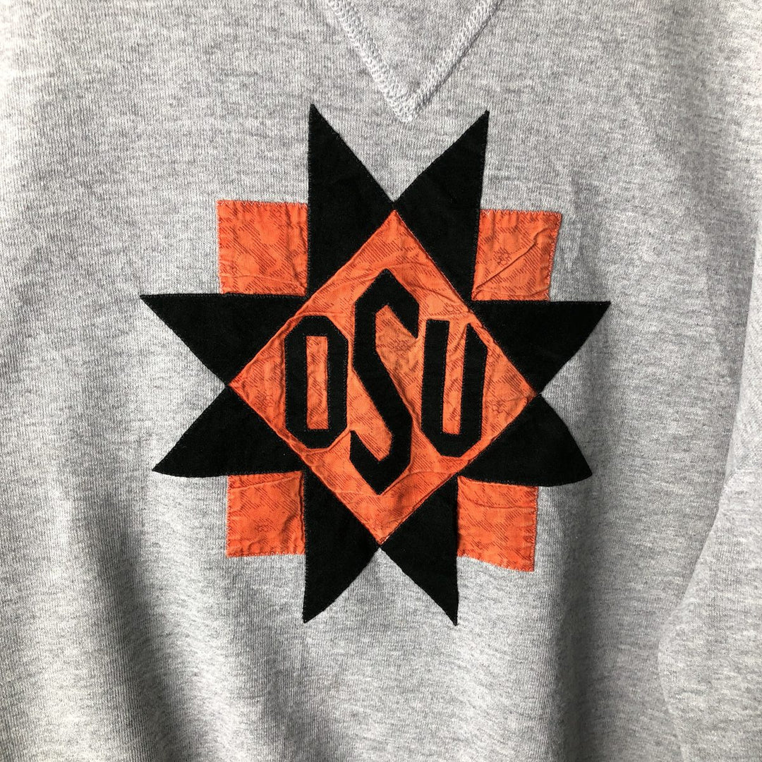 90'S Russell College Sweatshirt, Made in USA, Men's L, Vintage polyester gray type Vintage Second Hand