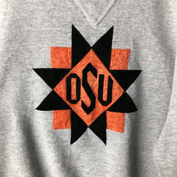 90'S Russell College Sweatshirt, Made in USA, Men's L, Vintage polyester gray type Vintage Second Hand