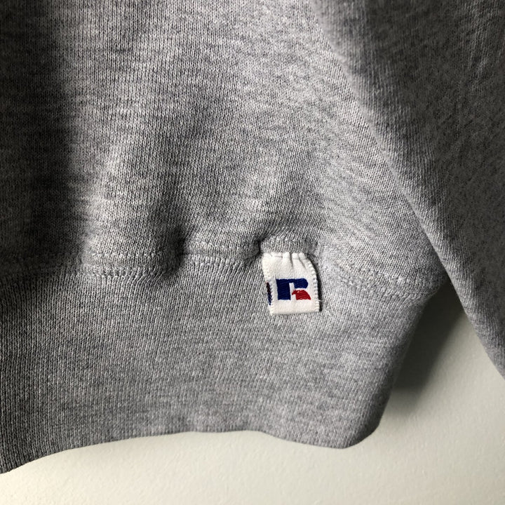 90'S Russell College Sweatshirt, Made in USA, Men's L, Vintage polyester gray type Vintage Second Hand