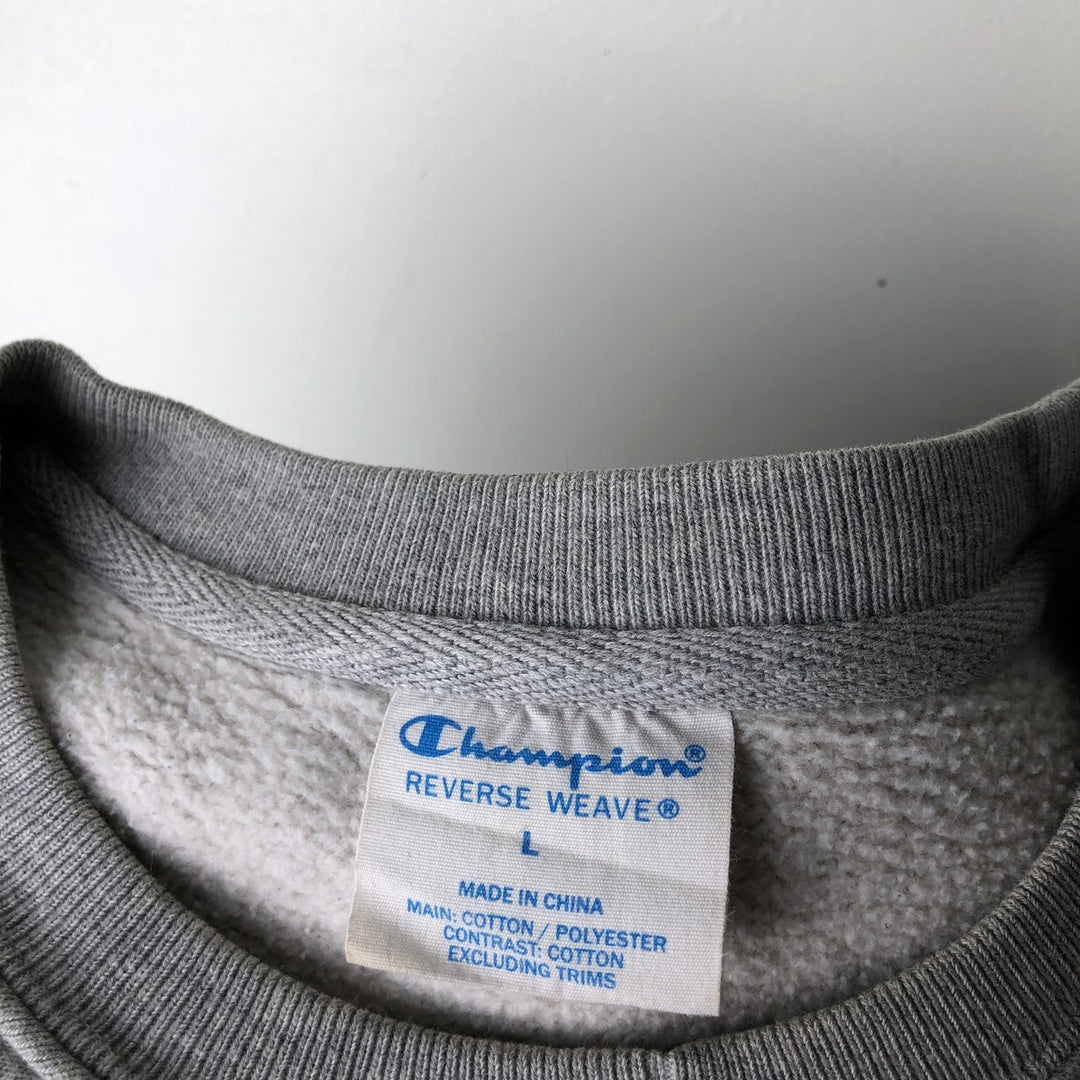 Champion Reverse Weave Logo Sweatshirt, Men's Size L cotton gray type Vintage Second Hand