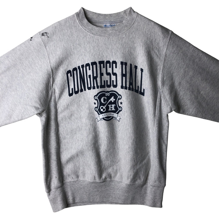 Champion REVERSE WEAVE Reverse Weave Print Sweatshirt, Men's Size Small cotton gray type Vintage Second Hand