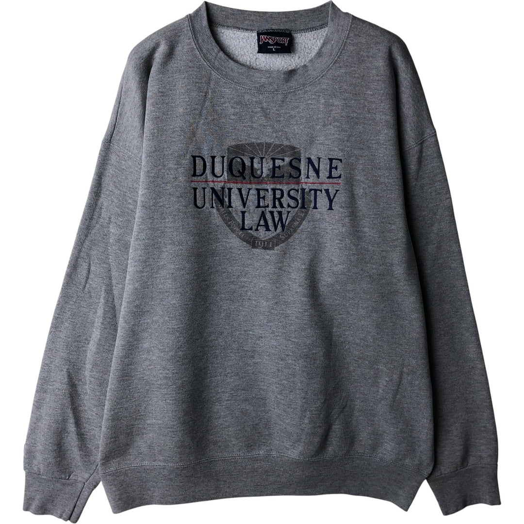 Vintage 90'S Jansport college sweatshirt, made in the USA, size L, men's cotton gray type Vintage Second Hand
