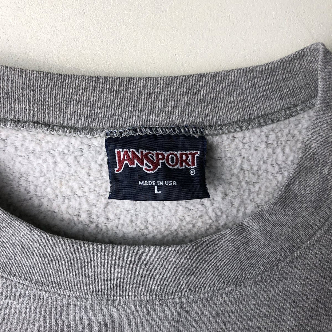 Vintage 90'S Jansport college sweatshirt, made in the USA, size L, men's cotton gray type Vintage Second Hand