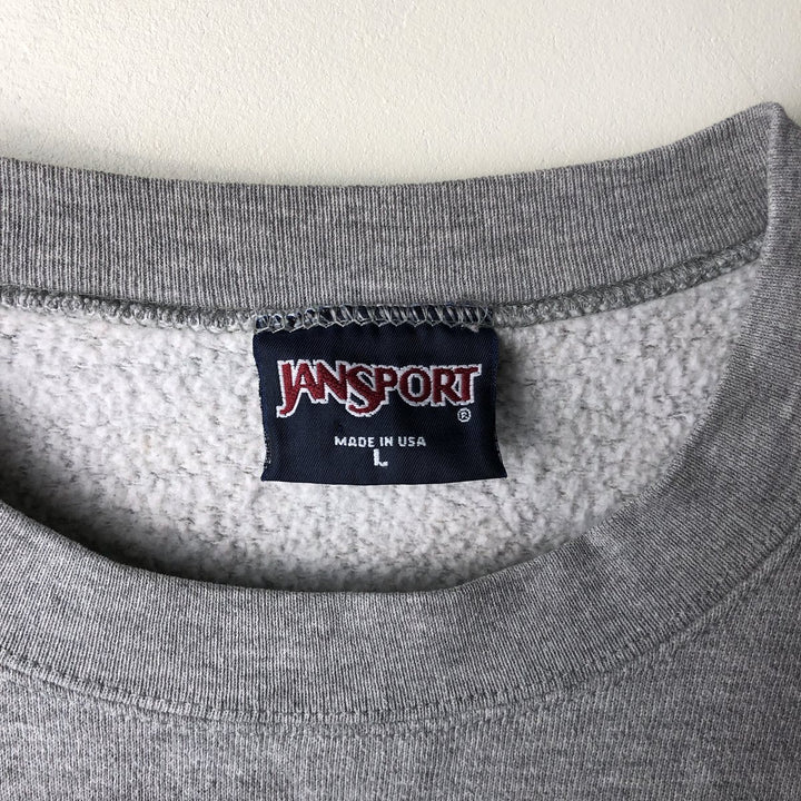 Vintage 90'S Jansport college sweatshirt, made in the USA, size L, men's cotton gray type Vintage Second Hand