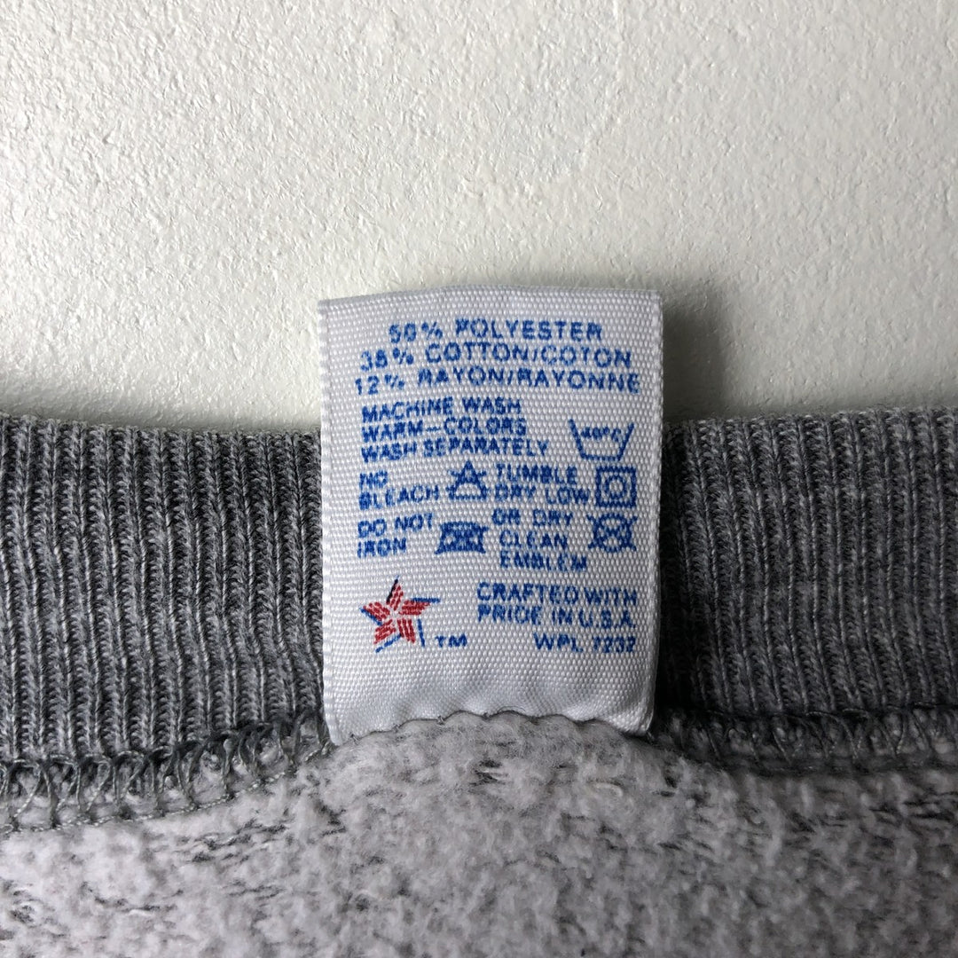 Vintage 90'S Russell triple print sweatshirt, made in the USA, size L, men's polyester gray type Vintage Second Hand