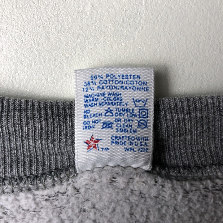 Vintage 90'S Russell triple print sweatshirt, made in the USA, size L, men's polyester gray type Vintage Second Hand