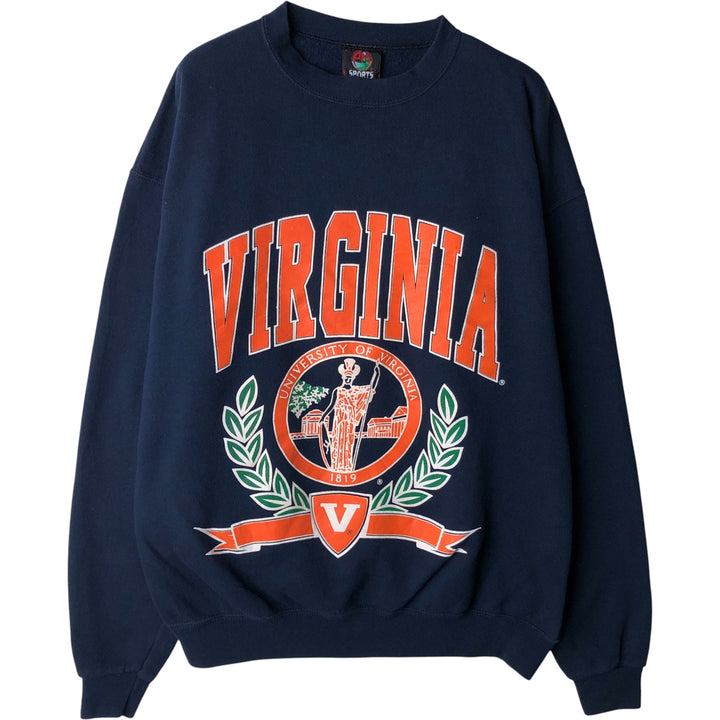 Vintage 90'S PM SPORTS college sweatshirt, made in the USA, size L, men's polyester navy blue type Vintage Second Hand