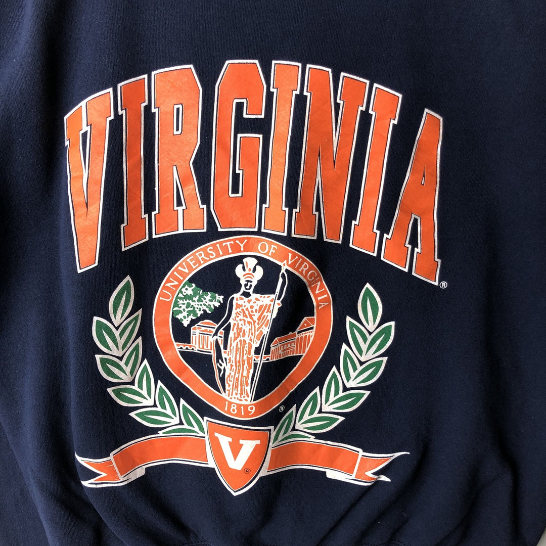 Vintage 90'S PM SPORTS college sweatshirt, made in the USA, size L, men's polyester navy blue type Vintage Second Hand