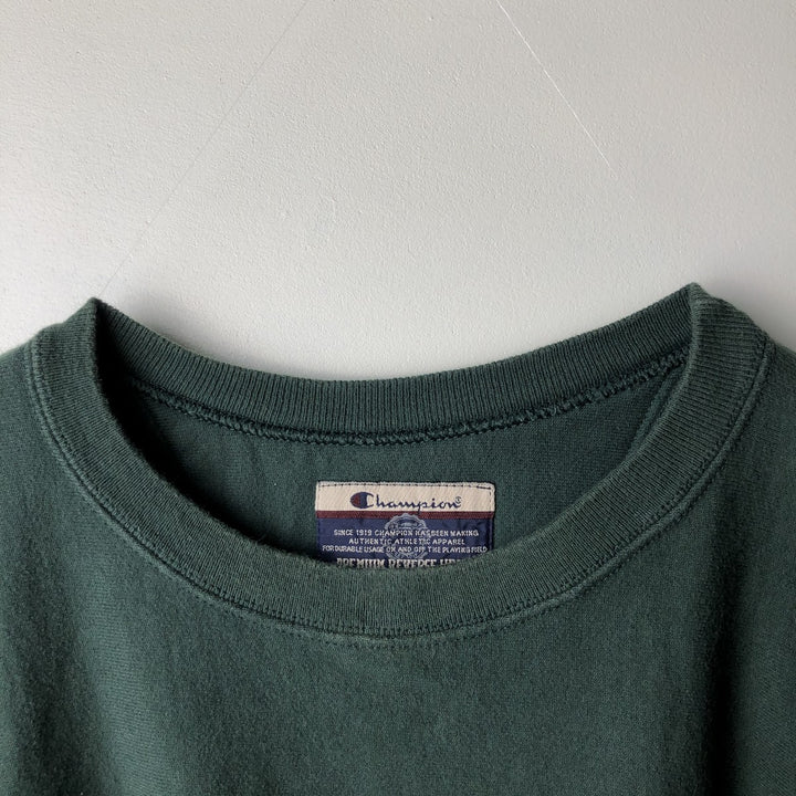2000'S Champion Premium Reverse Weave Advertising Sweatshirt, Men's XXL cotton dark green Vintage Second Hand