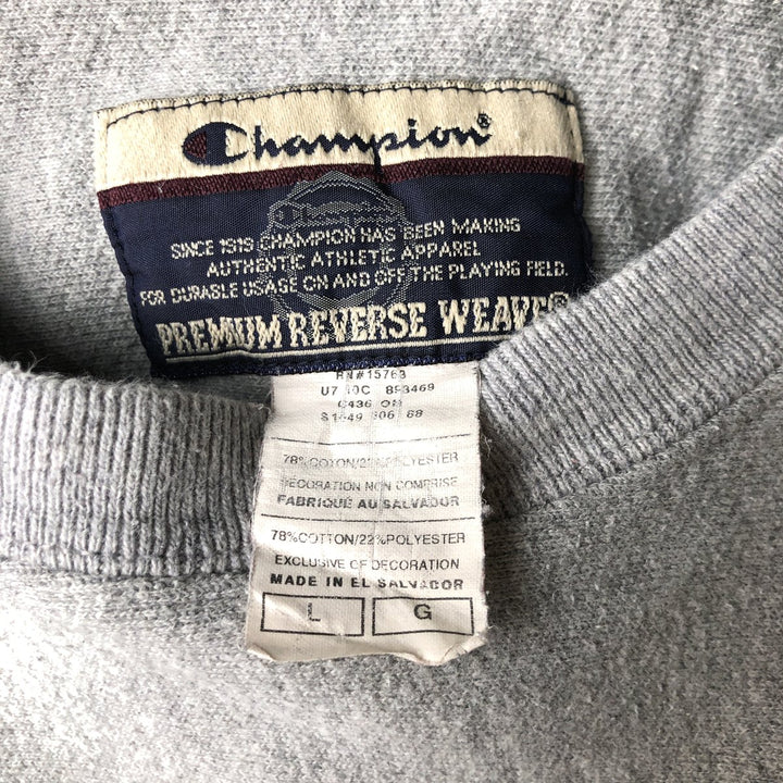 Champion Premium Reverse Weave Blank Sweatshirt from the 2000s, Men's Size L cotton gray type Vintage Second Hand