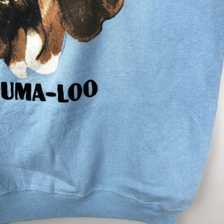 1980'S Hanes Fifty-Fifty Blue Tag Basset Hound Dog Print Animal Sweatshirt, Made in USA, Men's Size XL acrylic Blue type light blue Vintage Second Hand