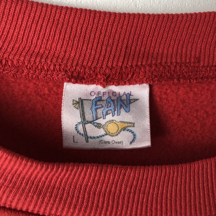 Official Fan NFL San Francisco 49ers Print Sweatshirt, Made in USA, Men's Size L polyester red type Vintage Second Hand