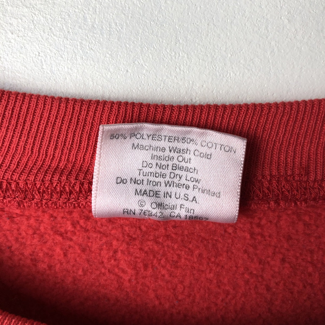 Official Fan NFL San Francisco 49ers Print Sweatshirt, Made in USA, Men's Size L polyester red type Vintage Second Hand