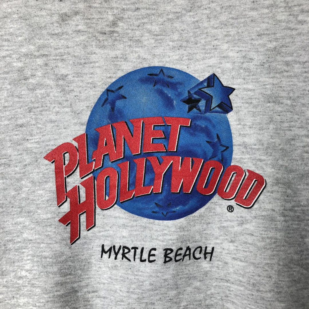 90'S Planet Hollywood Advertising Sweatshirt, Made in USA, Men's L, Vintage cotton pale white type Vintage Second Hand