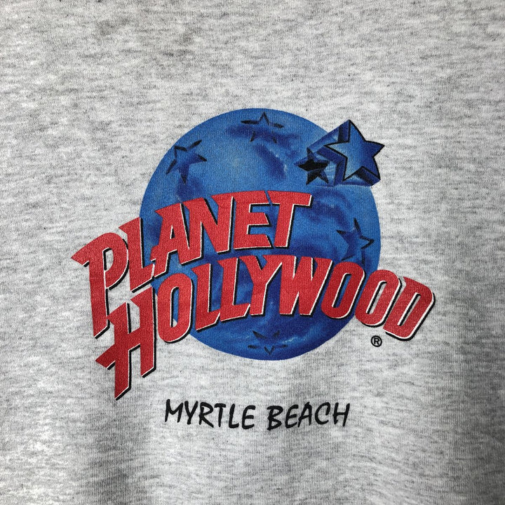 90'S Planet Hollywood Advertising Sweatshirt, Made in USA, Men's L, Vintage cotton pale white type Vintage Second Hand