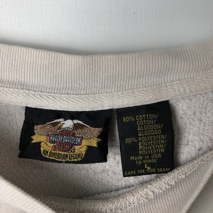 Harley-Davidson Advertising Sweatshirt, Made in USA, Men's Size L cotton Beige type Vintage Second Hand