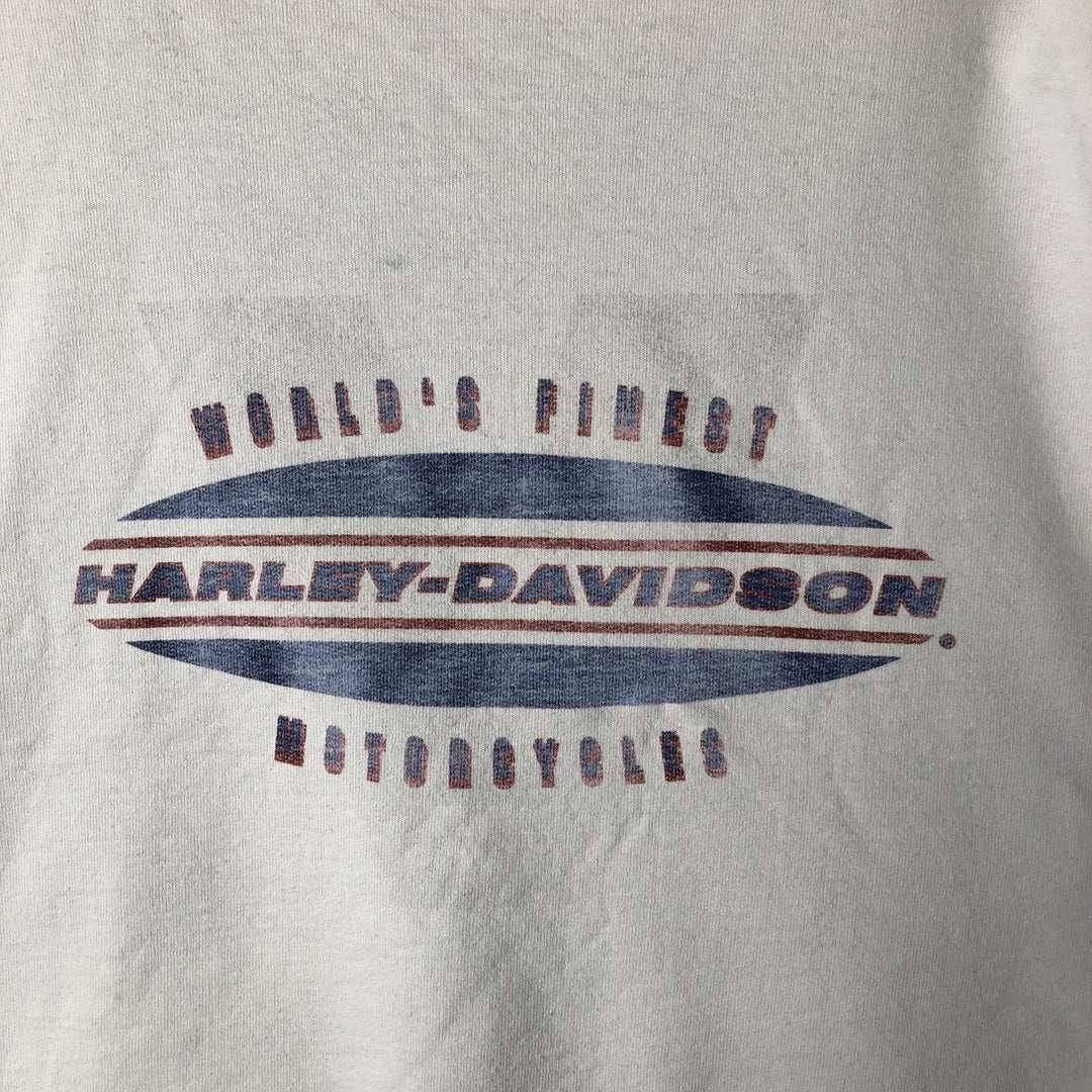 Harley-Davidson Advertising Sweatshirt, Made in USA, Men's Size L cotton Beige type Vintage Second Hand