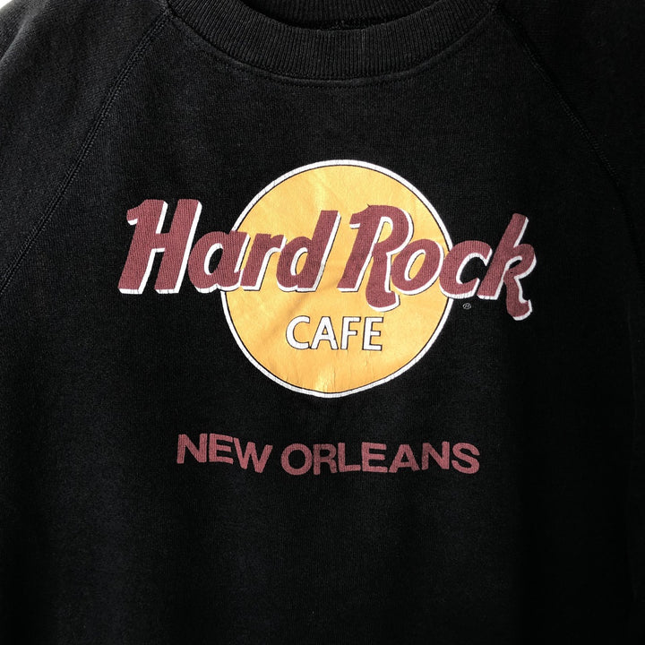 Vintage 1980'S Hanes Hard Rock Cafe Advertising Sweatshirt, Made in USA, Men's Size L cotton black type Vintage Second Hand