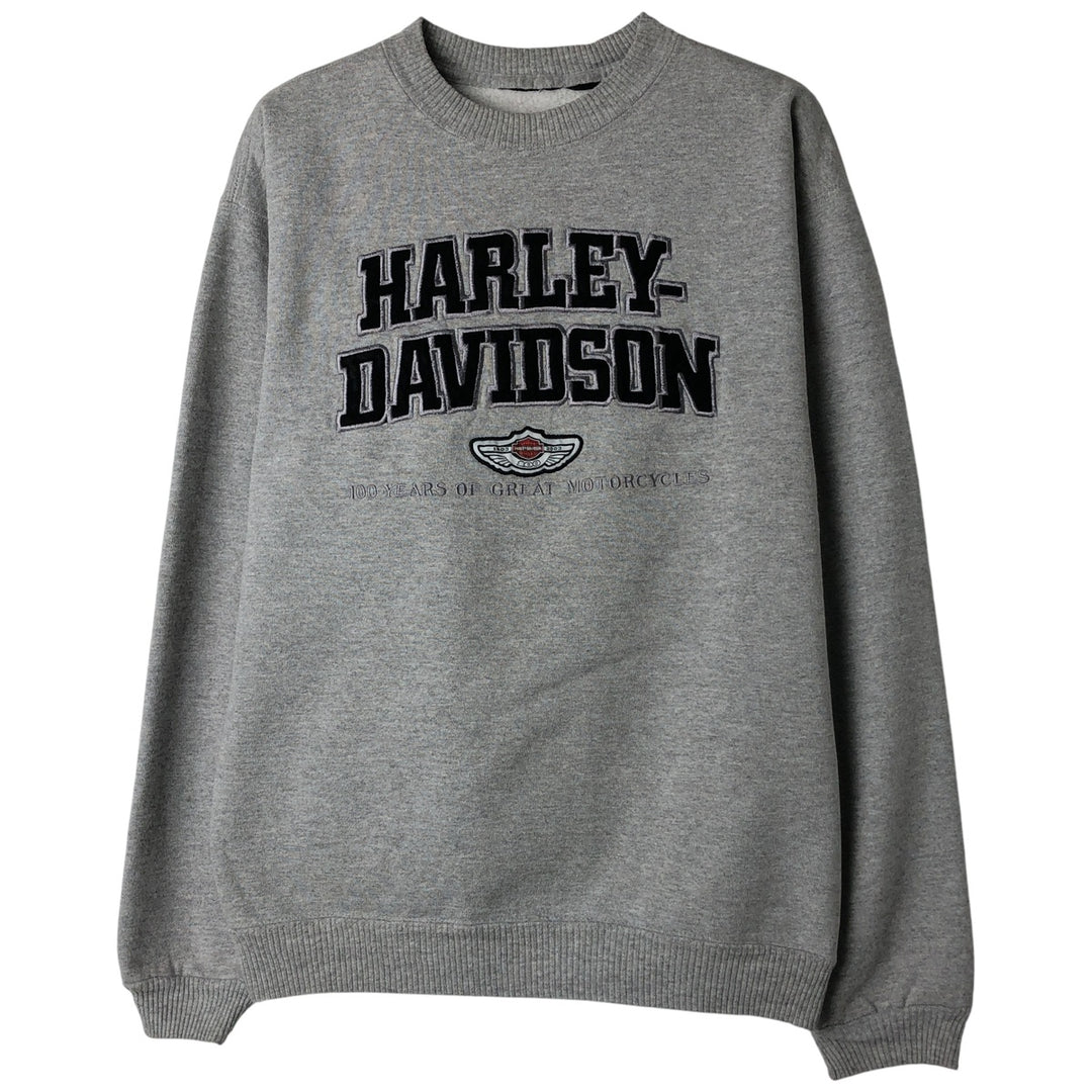 Harley-Davidson Advertising Sweatshirt, Men's L size unclear gray type Vintage Second Hand