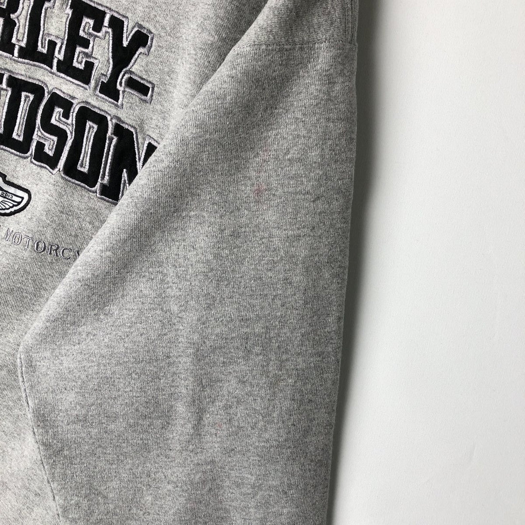 Harley-Davidson Advertising Sweatshirt, Men's L size unclear gray type Vintage Second Hand