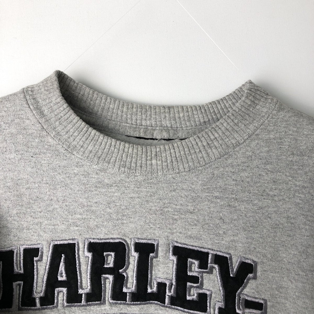 Harley-Davidson Advertising Sweatshirt, Men's L size unclear gray type Vintage Second Hand