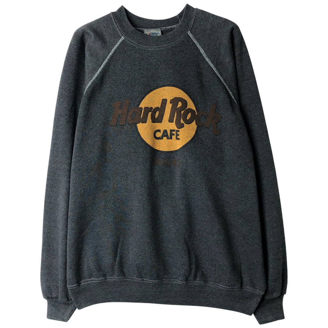 Vintage 90'S Hanes Hard Rock Cafe Advertising Sweatshirt, Made in USA, Men's XL cotton Charcoal Vintage Second Hand