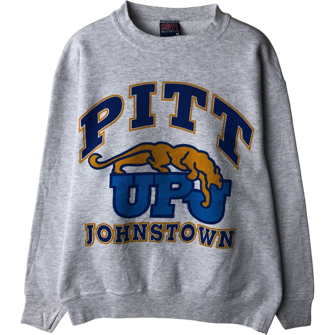 Vintage 90'S SAVVY college sweatshirt, made in the USA, size M, men's polyester gray type Vintage Second Hand