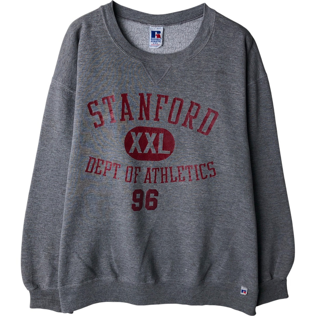 90'S Russell College Sweatshirt, Made in USA, Men's XXL, Vintage cotton gray type Vintage Second Hand