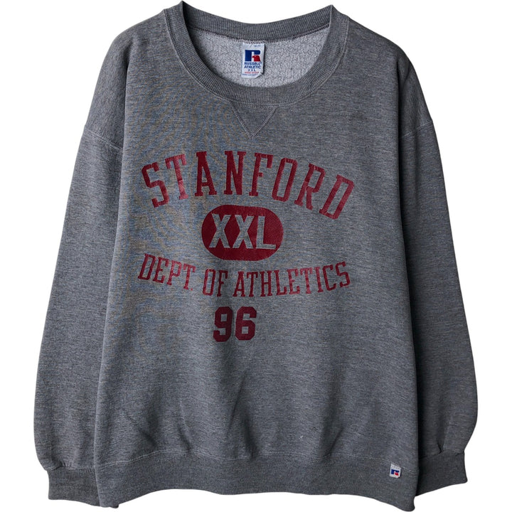 90'S Russell College Sweatshirt, Made in USA, Men's XXL, Vintage cotton gray type Vintage Second Hand