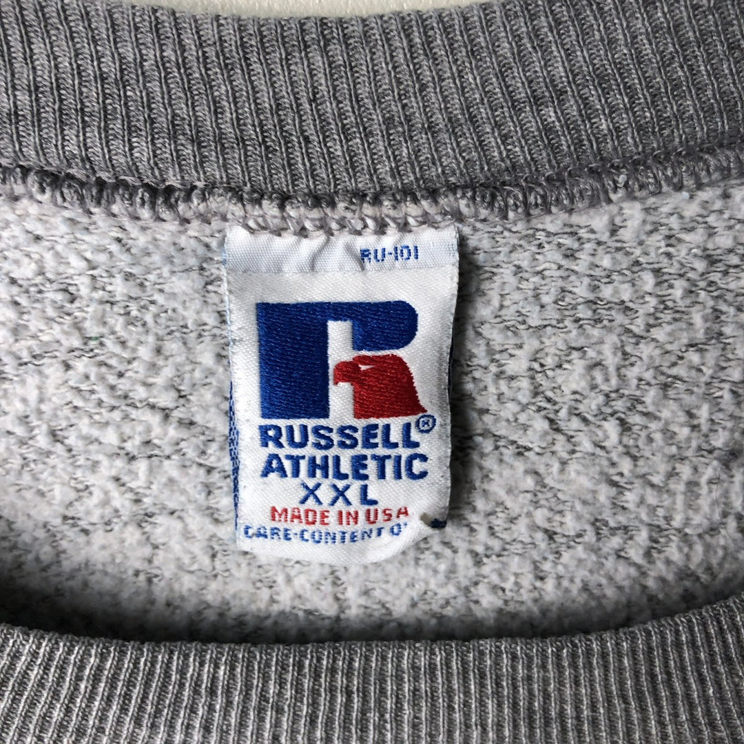 90'S Russell College Sweatshirt, Made in USA, Men's XXL, Vintage cotton gray type Vintage Second Hand