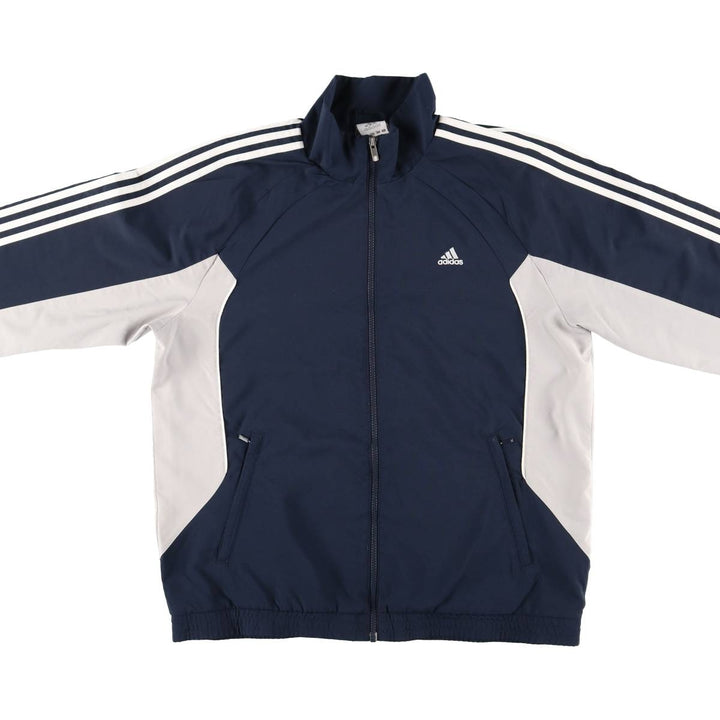 00'S adidas windbreaker, men's size L polyester navy blue type Vintage Second Hand