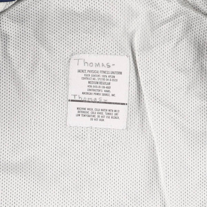 Authentic 2000'S US Military USAIR Force PTU Training Jacket, Nylon Jacket, Made in USA, Men's Medium Nylon navy blue type Vintage Second Hand